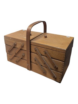 Lot 220 - BRITISH MODERN DESIGN - CANTILEVER METAMORPHIC SEWING BOX