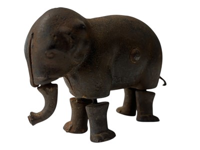 Lot 2 - VICTORIAN CAST IRON WALKING ELEPHANT BY THE IVES TOY COMPANY
