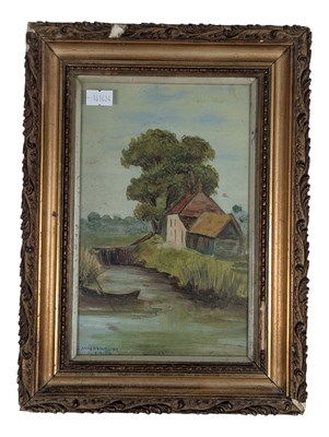 Lot 215 - G. WILKINSON - 1903 EARLY 20TH CENTURY RURAL LANDSCAPE OIL PAINTING ON BOARD