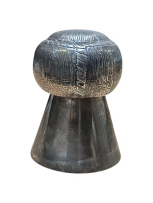 Lot 211 - 20TH CENTURY FRENCH SILVER PLATED WINE BOTTLE STOPPER