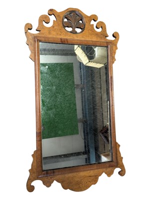Lot 1101 - 19TH CENTURY GEORGE III BURR WALNUT PIER MIRROR