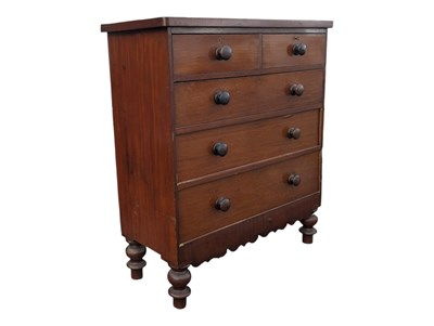 Lot 1094 - 19TH CENTURY VICTORIAN MAHOGANY CHEST OF DRAWERS