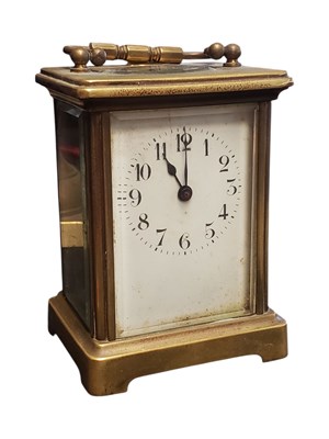 Lot 269 - EARLY 20TH CENTURY FRENCH BRASS CARRIAGE CLOCK
