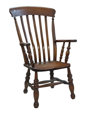 Lot 1097 - 19TH CENTURY VICTORIAN BEECH & ELM WINDSOR ARMCHAIR