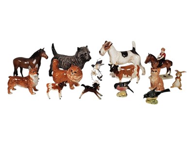 Lot 45 - COLLECTION OF 20TH CENTURY ROYAL DOULTON AND BESWICK PORCELAIN ANIMAL FIGURES