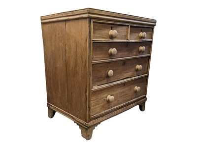 Lot 1109 - VICTORIAN 19TH CENTURY COUNTRY PINE CHEST OF DRAWERS