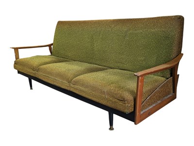 Lot 905 - BRITISH MODERN DESIGN - RETRO MID CENTURY TEAK DAY BED / SOFA