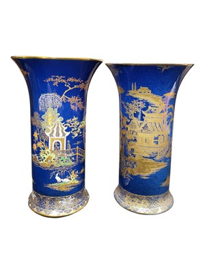 Lot 139 - CARLTON WARE - TWO EARLY 20TH CENTURY CHINOISERIE CERAMIC VASES
