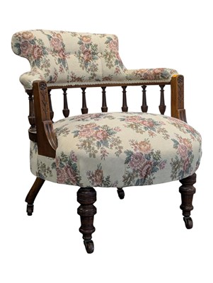 Lot 926 - VICTORIAN 19TH CENTURY TUB ARMCHAIR