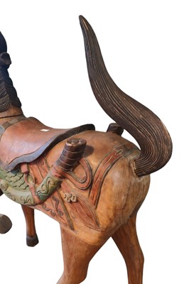 Lot 483 - VINTAGE MIDDLE EASTERN INSPIRED CARVED WOOD CAROUSEL STYLE HORSE