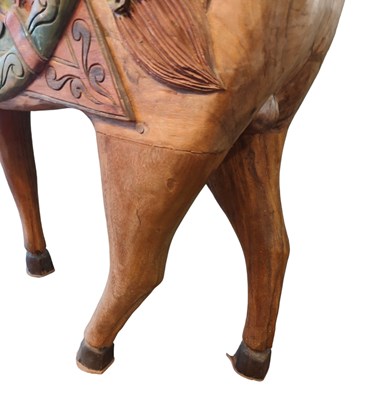 Lot 483 - VINTAGE MIDDLE EASTERN INSPIRED CARVED WOOD CAROUSEL STYLE HORSE