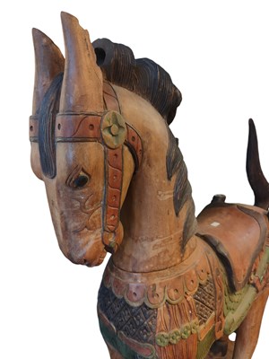Lot 483 - VINTAGE MIDDLE EASTERN INSPIRED CARVED WOOD CAROUSEL STYLE HORSE