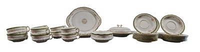 Lot 60 - THEODORE HAVILAND FOR LIMGOES -PORCELAINE MOUSSELINE PART TEA SERVICE IN GREEN & GILT