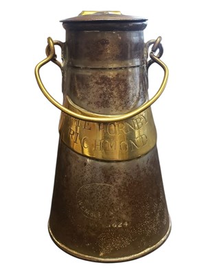 Lot 248 - EARLY 20TH CENTURY COPPER AND BRASS F & HE HORNBY MILK JUG