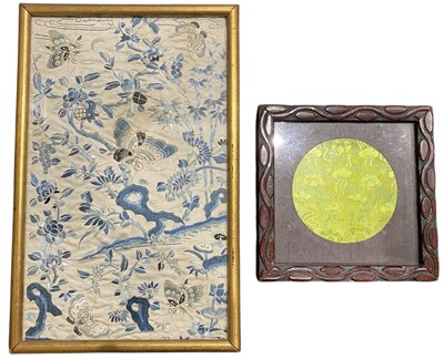 Lot 65 - EARLY 19TH CENTURY CHINESE HAND EMBROIDERED SILK PANEL