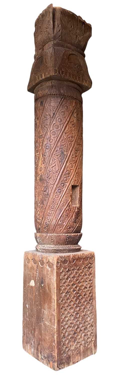 Lot 431 - LARGE CARVED WOOD ARCHITECTURAL NORTH