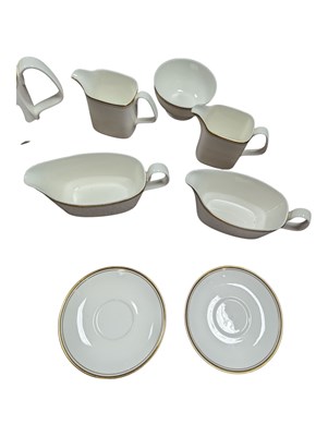 Lot 445 - ROYAL DOULTON - GOLD CONCORDE PATTERN - LARGE PORCELAIN DINNER SERVICE