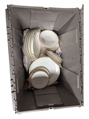 Lot 445 - ROYAL DOULTON - GOLD CONCORDE PATTERN - LARGE PORCELAIN DINNER SERVICE