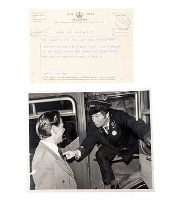 Lot 9 - REG VARNEY'S ESTATE - ON THE BUSES TELEGRAM & PHOTOGRAPH
