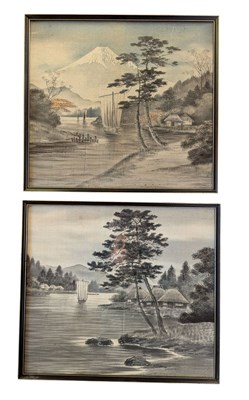 Lot 82 - TWO 20TH CENTURY JAPANESE INK AND COLOUR ON SILK PAINTINGS