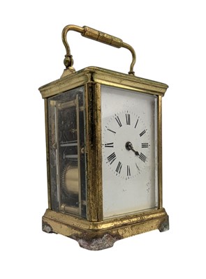 Lot 49 - EARLY 20TH CENTURY FRENCH BRASS CARRIAGE CLOCK