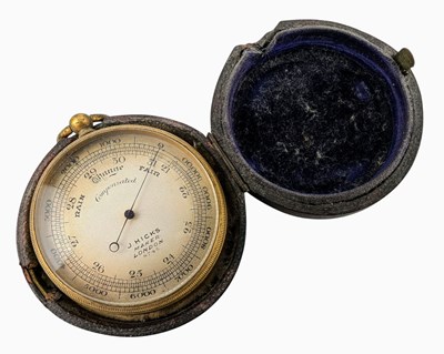 Lot 108 - J. HICKS LONDON - VICTORIAN COMPENSATED POCKET BAROMETER