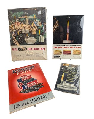 Lot 203 - RONSON - FOUR EARLY TO MID CENTURY PICTORIAL ADVERTISING SHOWCARDS