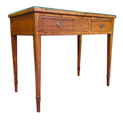 Lot 532 - 19TH CENTURY VICTORIAN MAHOGANY STENCIL DECORATED WRITING TABLE DESK