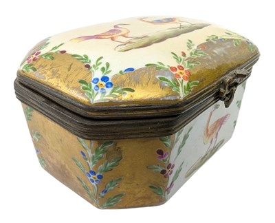 Lot 129 - SEVRES FRENCH 19TH CENTURY HAND PAINTED & GILDED PORCELAIN CASKET