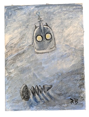 Lot 1 - THE IRON GIANT - ORIGINAL SIGNED PAINTING BY RICHARD BAZLEY