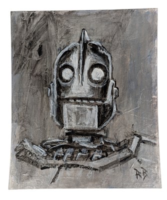 Lot 7 - THE IRON GIANT - ORIGINAL SIGNED PAINTING BY RICHARD BAZLEY
