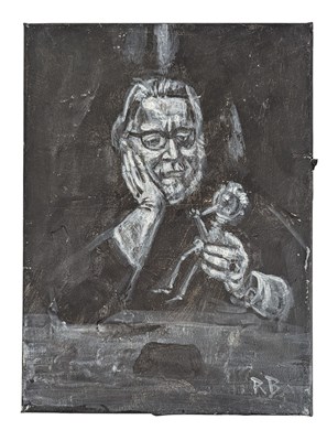 Lot 13 - RICHARD BAZLEY (B.1962) - 'GUILLERMO DEL TORO' - ACRYLIC PAINTING