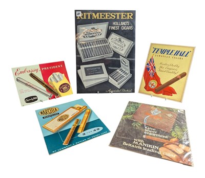 Lot 216 - TOBACCIANA - CIGARS - SELECTION OF FIVE ADVERTISING SHOWCARDS