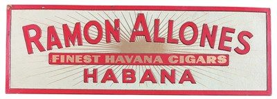 Lot 217 - TOBACCIANA - HABANA - EMBOSSED ADVERTISING SHOWCARD SIGN