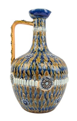 Lot 4 - DOULTON LAMBETH - 19TH CENTURY STONEWARE INCISED & APPLIED WATER JUG