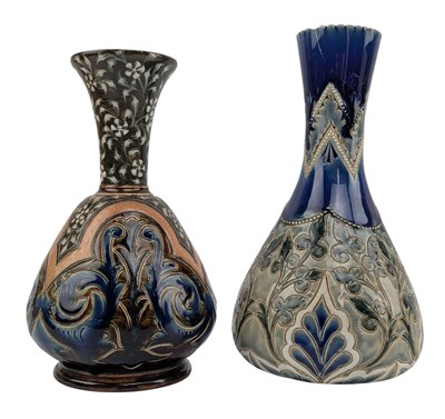 Lot 20 - DOULTON LAMBETH - TWO 19TH CENTURY STONEWARE VASES