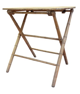 Lot 543 - AESTHETIC MOVEMENT 19TH CENTURY PINE FAUX BAMBOO FOLDING SIDE TABLE