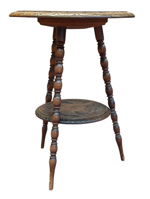 Lot 552 - EARLY 20TH CENTURY ARTS & CRAFTS OAK LIBERTY STYLE SIDE TABLE