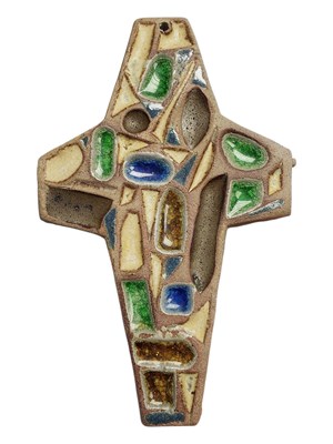 Lot 52 - 20TH CENTURY ENAMEL SET STONE WALL MOUNTED ECCLESIASTICAL SIGN