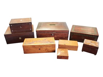 Lot 235 - COLLECTION OF 19TH CENTURY AND LATER WOODEN LIDDED BOXES