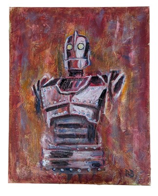 Lot 20 - THE IRON GIANT - ORIGINAL SIGNED PAINTING BY RICHARD BAZLEY