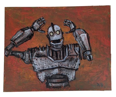 Lot 21 - THE IRON GIANT - ORIGINAL SIGNED PAINTING BY RICHARD BAZLEY