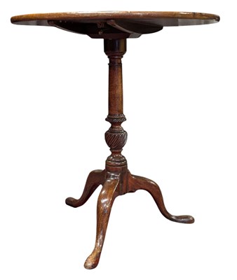 Lot 536 - GEORGE III 19TH CENTURY MAHOGANY TRIPOD TILT TOP OCCASIONAL TABLE