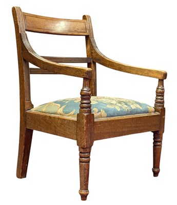 Lot 542 - GEORGE III 19TH CENTURY MAHOGANY CHILDREN'S ARMCHAIR