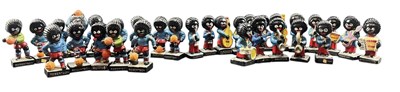 Lot 235 - ROBERTSON'S GOLLY POTTERY MUSICIANS & PLASTIC FOOTBALL PLAYERS FIGURINES