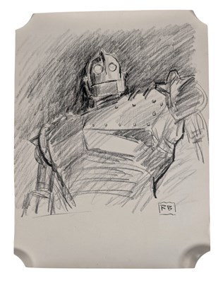 Lot 35 - THE IRON GIANT - ORIGINAL SIGNED SKETCH BY RICHARD BAZLEY