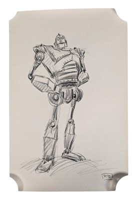 Lot 36 - THE IRON GIANT - ORIGINAL SIGNED SKETCH BY RICHARD BAZLEY