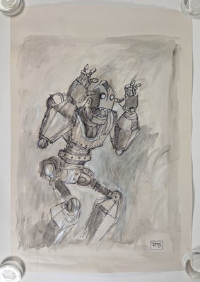 Lot 38 - THE IRON GIANT - ORIGINAL SIGNED SKETCH BY RICHARD BAZLEY