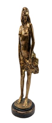 Lot 131 - ART NOUVEAU FRENCH EARLY 20TH CENTURY SOLID BRONZE SCULPTURE OF FEMALE MODEL
