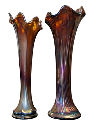 Lot 70 - FENTON ART GLASS COMPANY - TWO VINTAGE 20TH CENTURY IRIDESCENT VASES